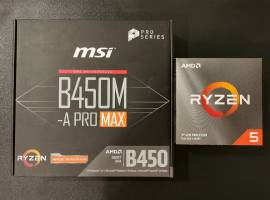 For sale motherboard MSI B450M-A PRO MAX + CPU Ryzen 5 3600X, € 80