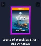 Pack USD Arkansas de World os Warships Blitz , € 10
