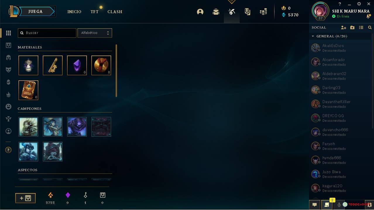 Cuenta de League of Legends LAN nivel 37, USD 25.00