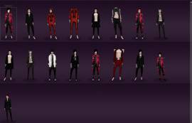 sell imvu account with approximately 218 items including clothing, USD 20