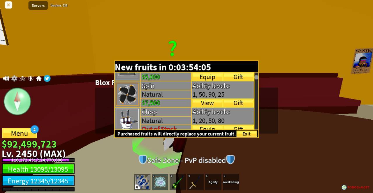 Blox fruits account LV2450 with light awakening XBOX/PS/ANDRIOD/IOS/PC