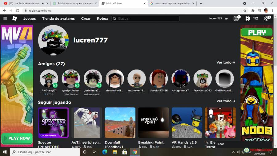 Roblox | Conta roblox com 1300 robux pendente