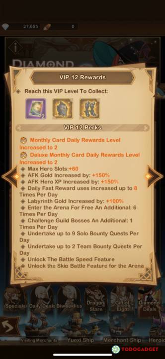 Godly account on S914, VIP12 with 30k Diamond, Rank 2nd in Arena Rank , USD 400.00