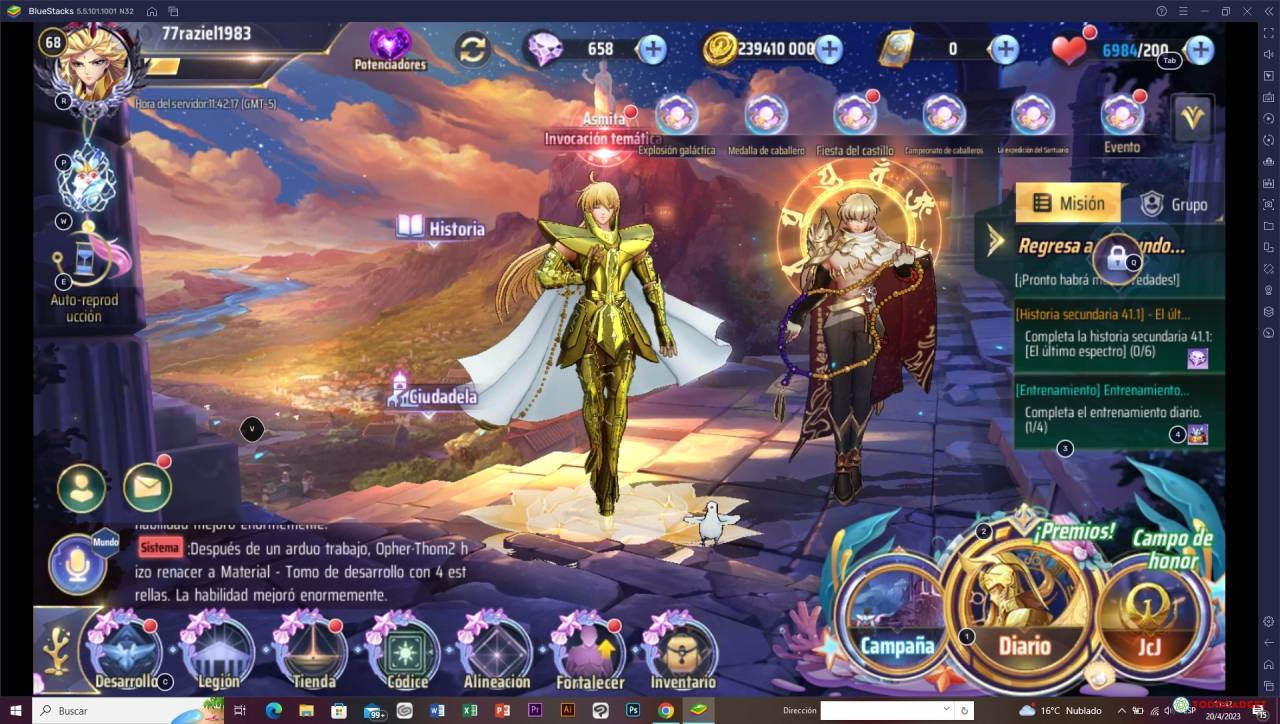 Vendo mi cuenta de Saaint Seiya Awakening, USD 100.00