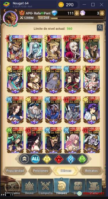 Vendo cuenta Mythic Héroes - level 268, USD 100.00