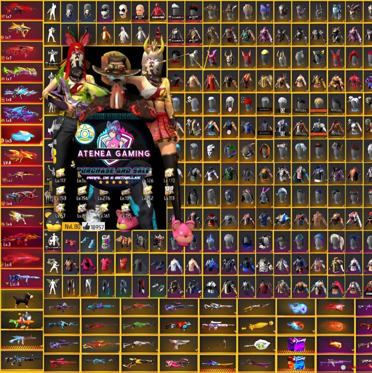 (OFFER)⭐PRO⭐Free Fire Lvl 80 Veteran Good Skins - Weapons and more, USD 130.00