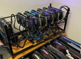 For sale mining rig composed of 7 graphs 3060 ti, USD 1,500