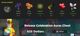 Roblox - Swordburst 2 - Release Celebration Auras Chest [Limited], USD 25