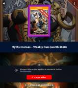 Mythic Heroes – Weekly Pass (worth €500), € 60
