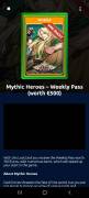 Mythic heros-weekly pass (worth 500€), € 350.00