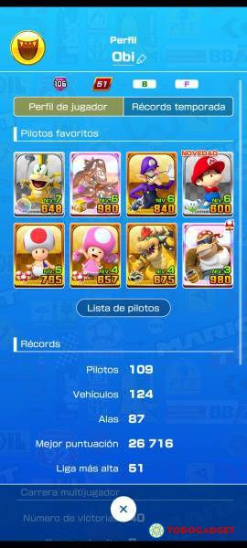 Cuenta Mario Kart Tour sin Ban, USD 500.00
